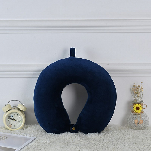 Подушка для путешествий "Однотонная", Memory Foam (синяя)