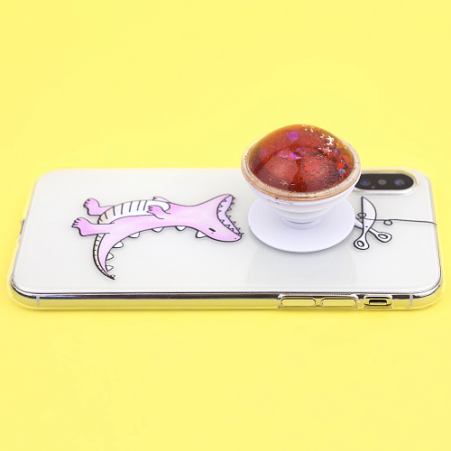 Держатель для телефона/попсокет "Glitter" (красный)