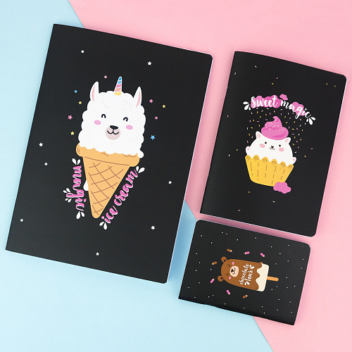 Тетрадь в розовую клетку А4 "Magic ice cream"