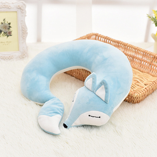 Подушка для путешествий "Лиса" (голубая)