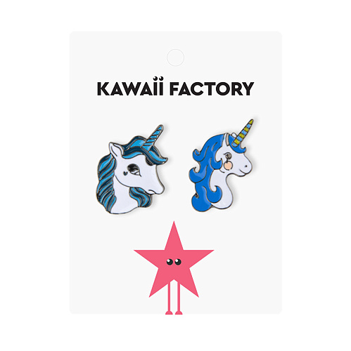 Набор значков "Unicorns blue"