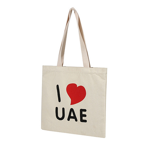 Эко-сумка шоппер с принтом "UAE" (белая)