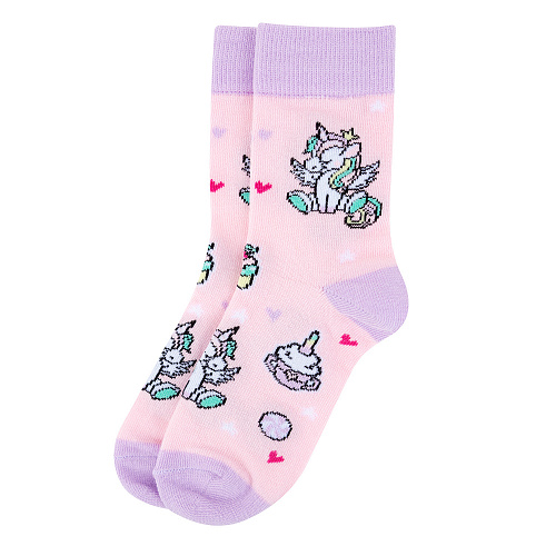 Носки детские "Единороги и сладости", разм.18-20 (5-7 лет)