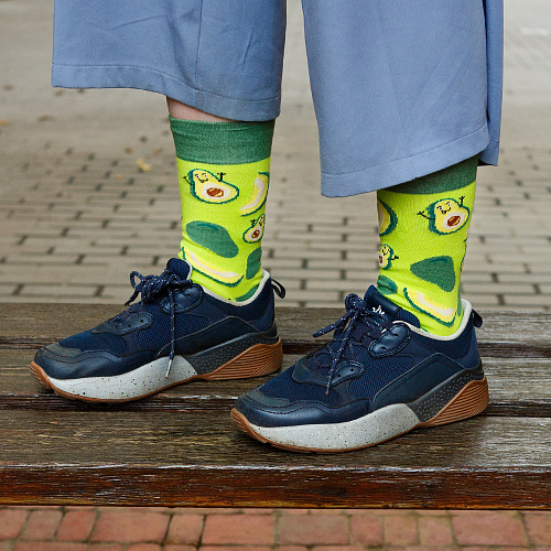 Носки "Безумное авокадо", разм.40-45