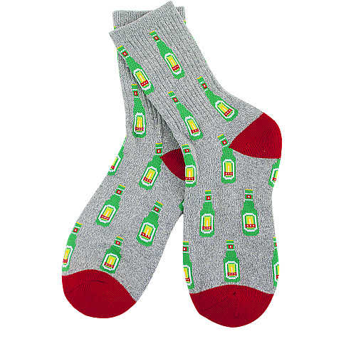 Носки мужские "Бутылки" (красно-серые)