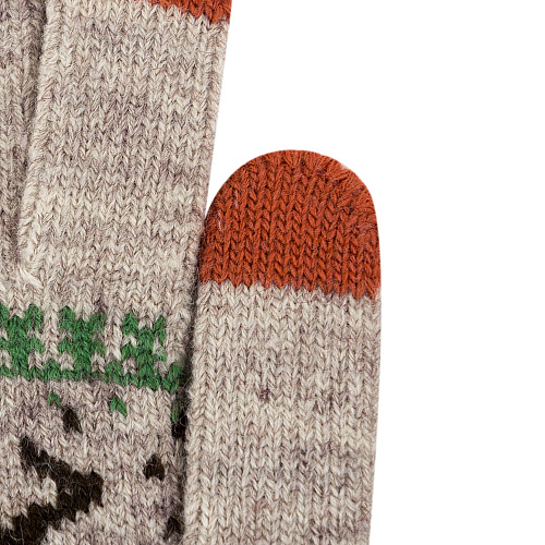 Перчатки с оленем сенсорные (бежевые)