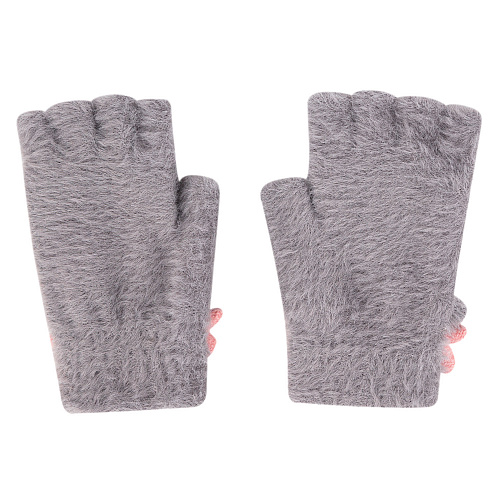 Варежки с рожками (темно-серые)