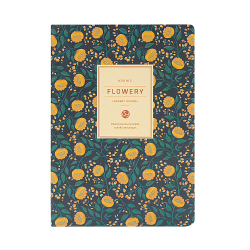 Блокнот "Flowery adonis" (черный)