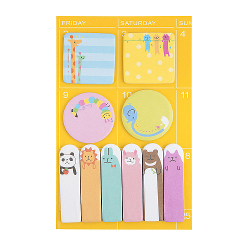 Набор стикеров для записей разного размера (желтый)