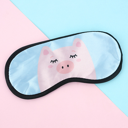 Маска для сна "Свинка на голубом" с гелевой вставкой