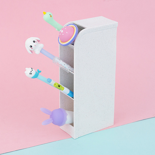 Подставка для ручек узкая (бежевая)