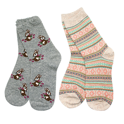 Носки "Кролики+Орнамент"