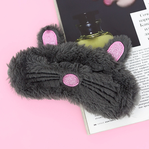 Маска для сна "Сонный кот" (серая)