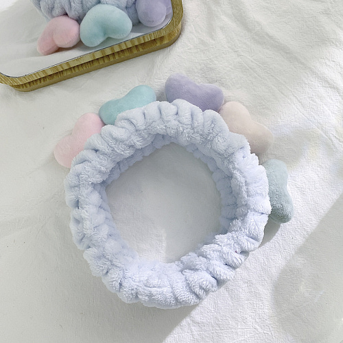 Повязка на голову "Сердечки" (голубая)