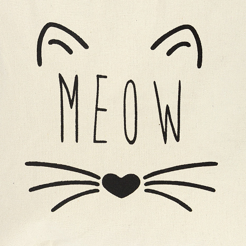 Эко-сумка шоппер с принтом "Meow" (белая)