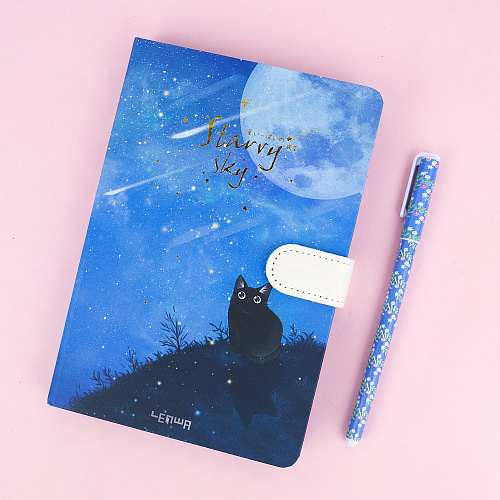 Блокнот "Starry sky" (черный кот)