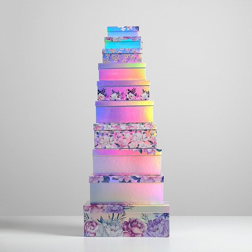 Подарочная коробка «Цветы - Металлик», 18 х 11 х 6,5 см