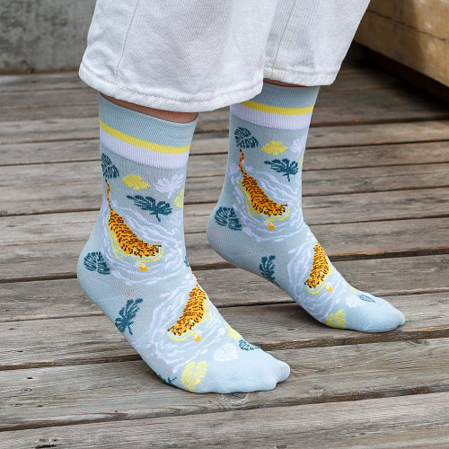 Носки "Тигры в воде", разм.35-39