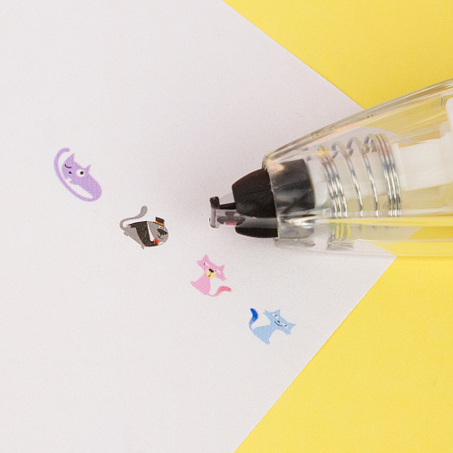 Ручка-скотч "Звери и сердечки" (черный кот)