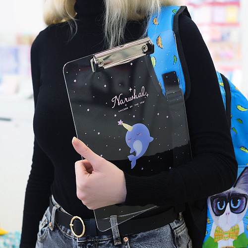 Папка-планшет "Прозрачный" (нарвал)