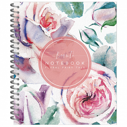 Тетрадь общая 48л на гребне, "Цветы" коралловый круг