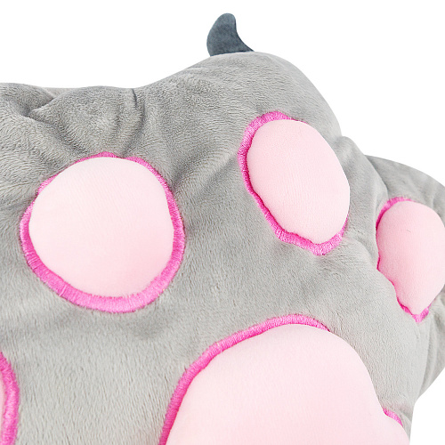 Игрушка-подушка "Лапа с пледом" (серая) 52см