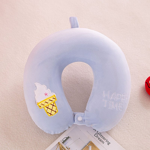 Подушка для путешествий "Мороженое", Memory Foam (голубая)