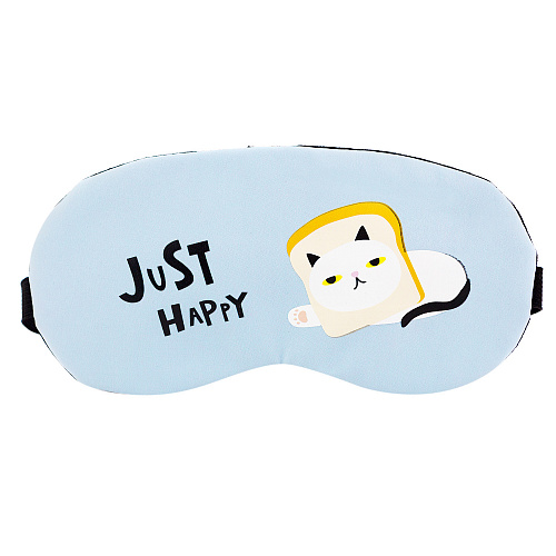 Маска для сна "Just happy котик" (голубая)