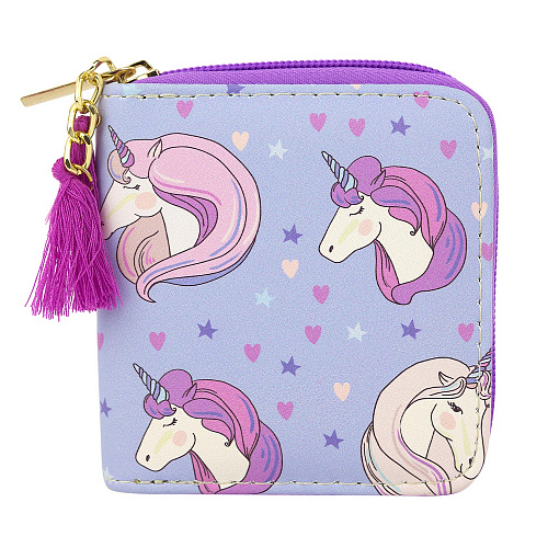 Кошелек на молнии "Magenta unicorns"