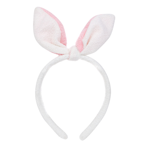 Ободок-повязка "Ушки зайки" (серый с розовым)