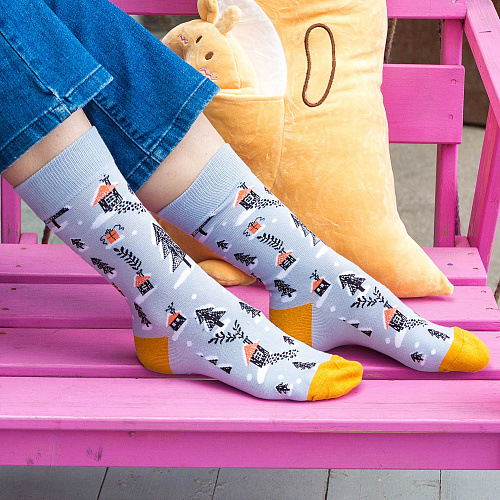 Носки "Зима" (голубые)