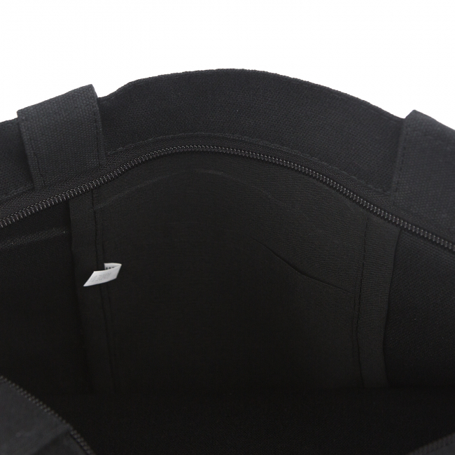 Эко-сумка шоппер с принтом, черная "Котик с цветами"