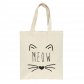 Эко-сумка шоппер с принтом "Meow" (белая)