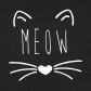 Эко-сумка шоппер с принтом "Meow" (черная)