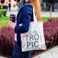 Эко-сумка шоппер с принтом "Tropic" (белая)