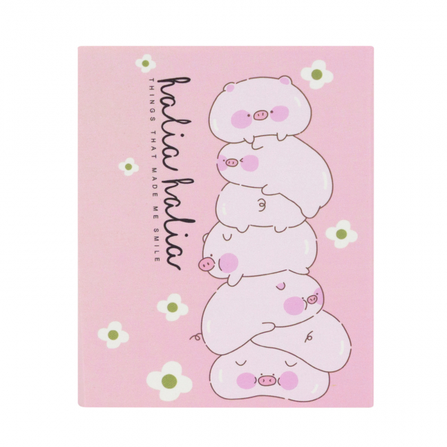 Набор стикеров "Cutie pig" (белые на розовом)