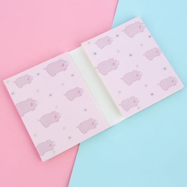 Набор стикеров "Cutie pig" (бежевые на розовом)
