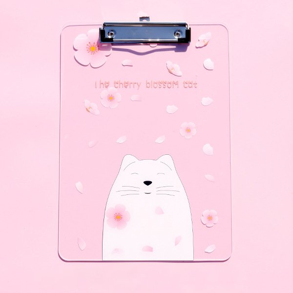 Папка-планшет "Прозрачный" (белый кот)