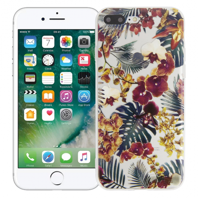 Чехол для iphone 7 Plus/8 Plus "Монстера и орхидея"