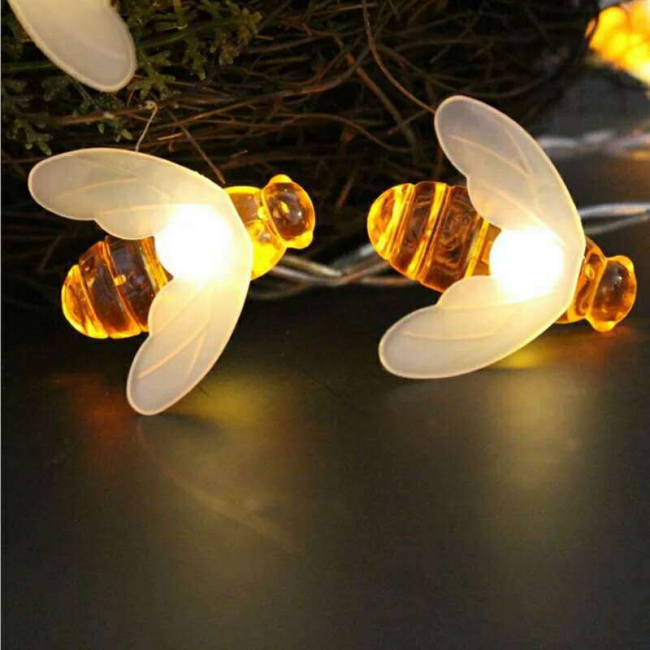 Гирлянда "Пчелки" (теплый белый), LED, на батарейках
