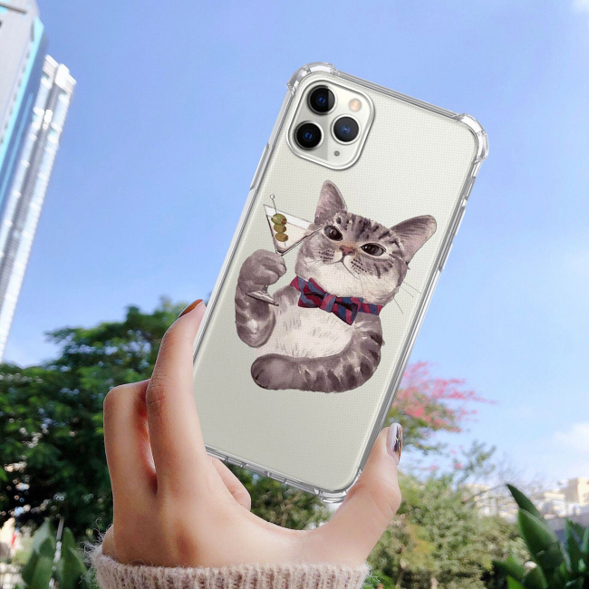 Чехол для iPhone 11 "Кот с бокалом"