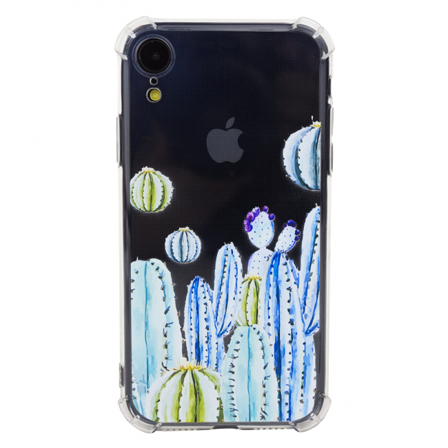 Чехол для iPhone XR "Акварельные кактусы"