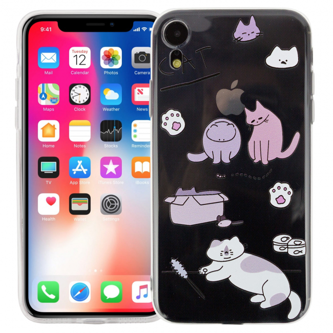 Чехол для iPhone XR "Cat" (розовый)