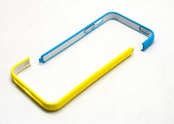 Бампер для iPhone 5/5s "Candy colors - blue & yellow"