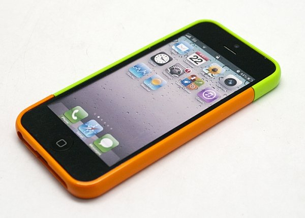 Бампер для iPhone 5/5s "Candy colors - lime & orange"
