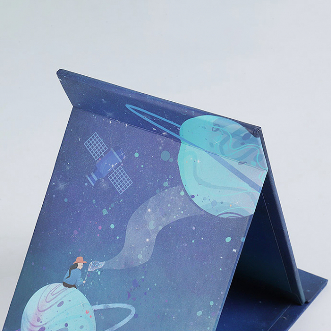 Зеркало в картонной раме складное "Космос" (фиолетовые планеты)