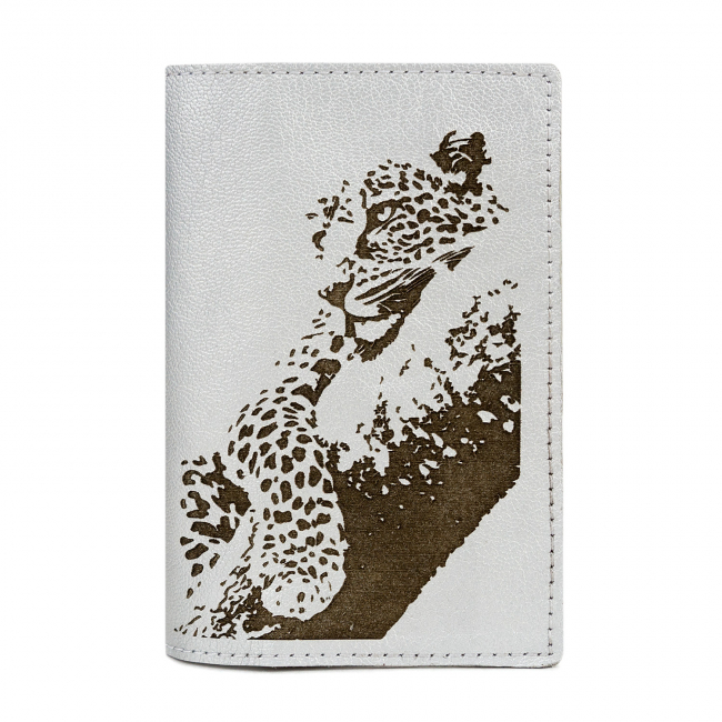 Обложка для паспорта "Леопард" (кожа)