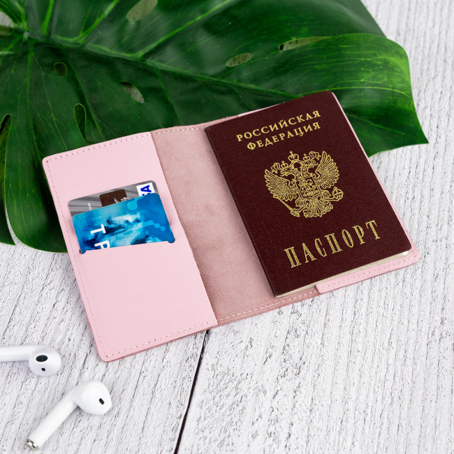 Обложка для паспорта "Магнолия" (кожа)