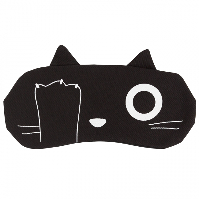 Маска для сна с ушками "Котик" (черная)