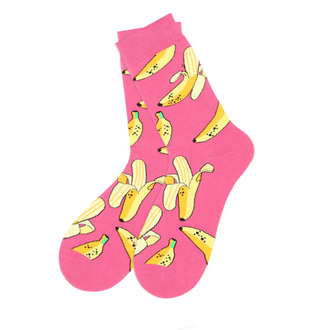 Носки "Бананы" (ярко-розовые)